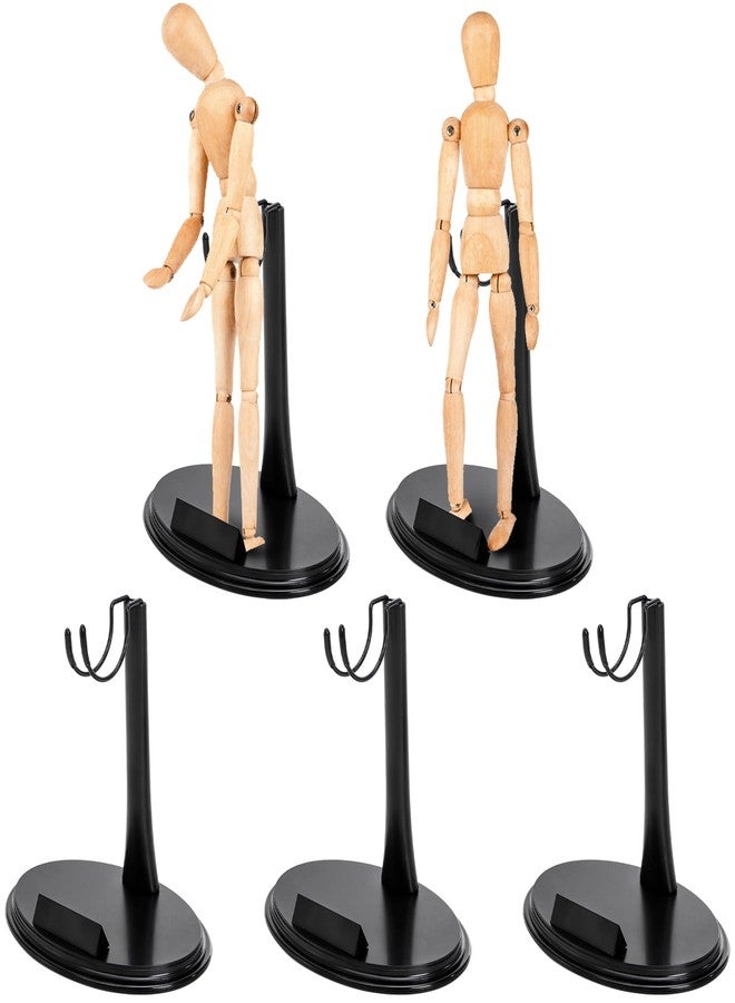 Cedilis 5 Pack Action Figure Stands, Black Doll Holder Stand, 1/6 Scale Figures Display Stand for 12 Inch Figures, Adjustable Height - Image 1